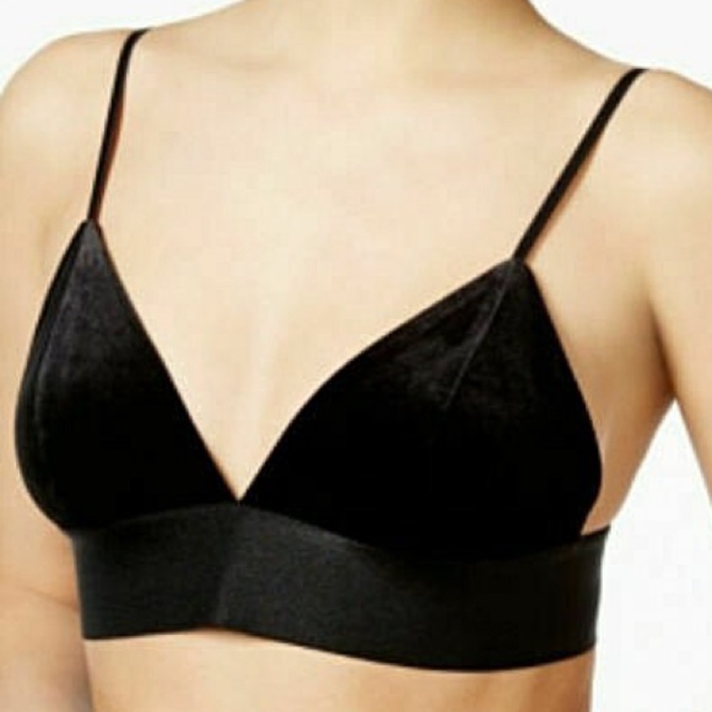 🟡5/$25 DEAL! Guess Black Velvet Triangle Bralette